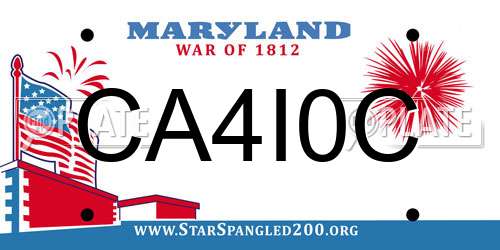 CA4I0C Maryland License Plate