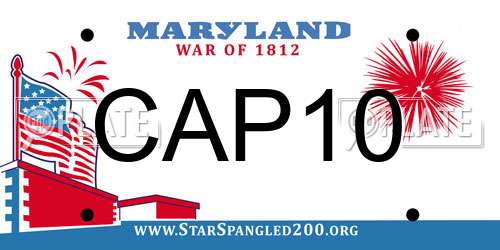 CAP10 Maryland License Plate