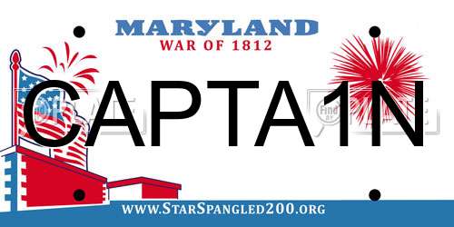 CAPTA1N Maryland License Plate
