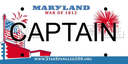 CAPTAIN Maryland License Plate