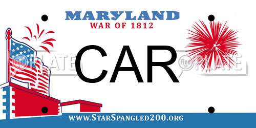 CAR Maryland License Plate