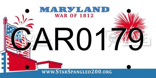 CAR0179 Maryland License Plate