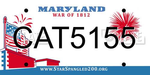 CAT5155 Maryland License Plate