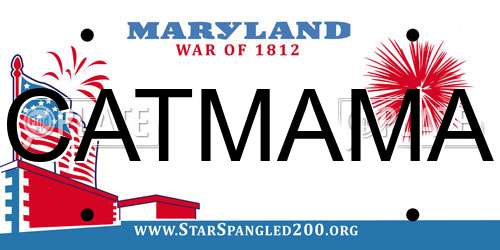 CATMAMA Maryland License Plate