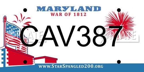 CAV387 Maryland License Plate