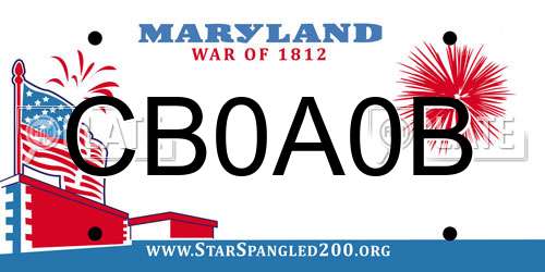 CB0A0B Maryland License Plate