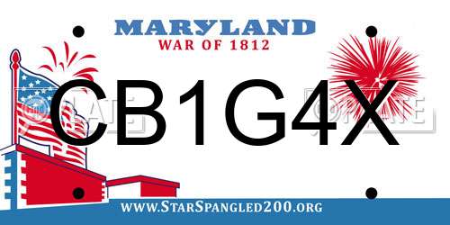 CB1G4X Maryland License Plate