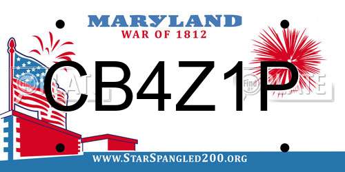 CB4Z1P Maryland License Plate