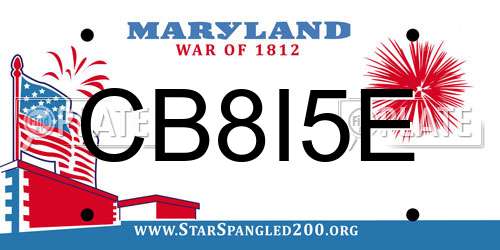CB8I5E Maryland License Plate