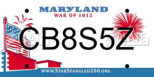 CB8S5Z Maryland License Plate