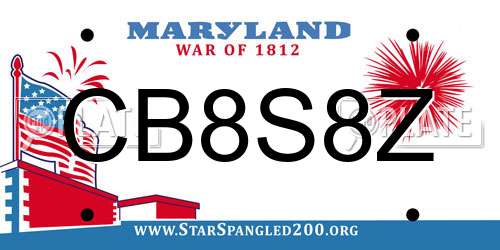 CB8S8Z Maryland License Plate