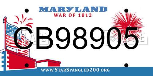 CB98905 Maryland License Plate