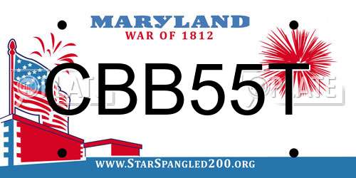 CBB55T Maryland License Plate
