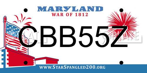 CBB55Z Maryland License Plate