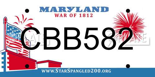 CBB582 Maryland License Plate