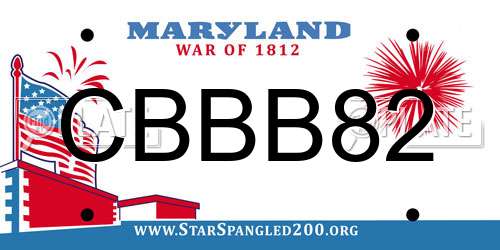 CBBB82 Maryland License Plate