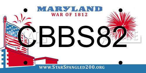 CBBS82 Maryland License Plate