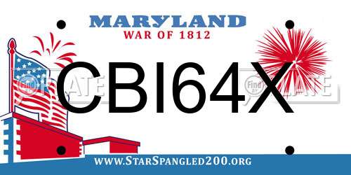CBI64X Maryland License Plate