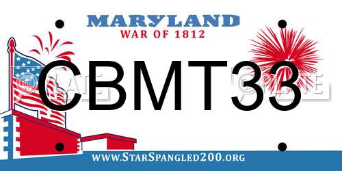CBMT33 Maryland License Plate