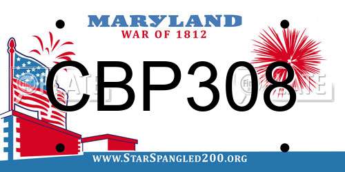 CBP308 Maryland License Plate