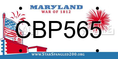 CBP565 Maryland License Plate