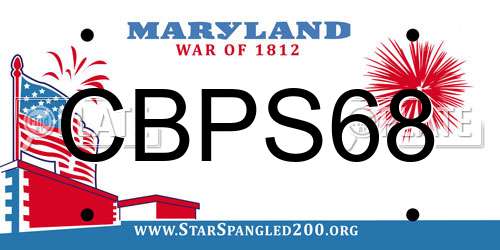 CBPS68 Maryland License Plate