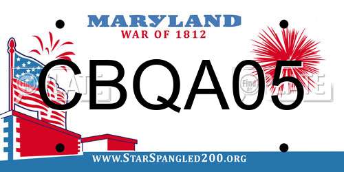CBQA05 Maryland License Plate