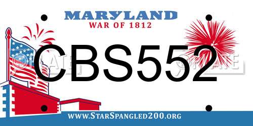 CBS552 Maryland License Plate