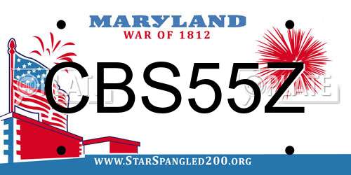 CBS55Z Maryland License Plate