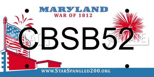 CBSB52 Maryland License Plate