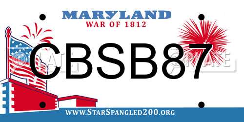 CBSB87 Maryland License Plate