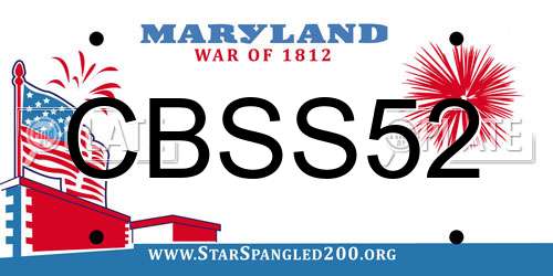 CBSS52 Maryland License Plate