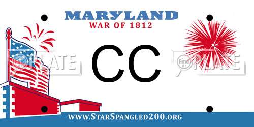 CC Maryland License Plate