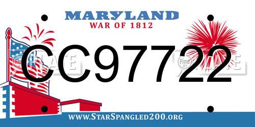 CC97722 Maryland License Plate