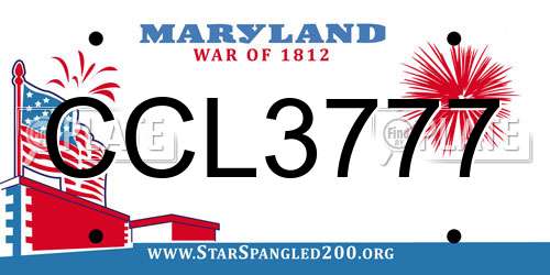 CCL3777 Maryland License Plate