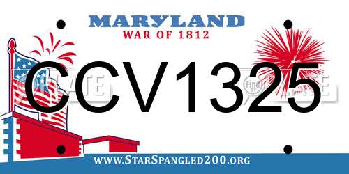 CCV1325 Maryland License Plate