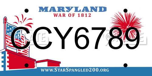 CCY6789 Maryland License Plate