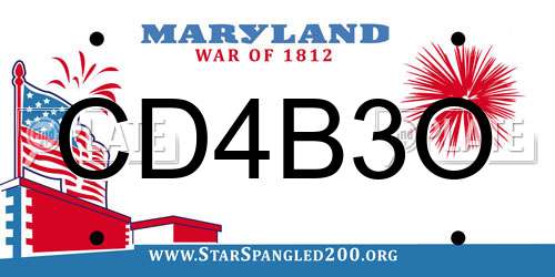 CD4B3O Maryland License Plate