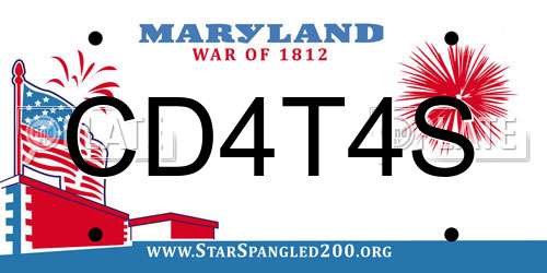 CD4T4S Maryland License Plate