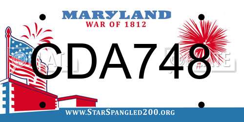 CDA748 Maryland License Plate