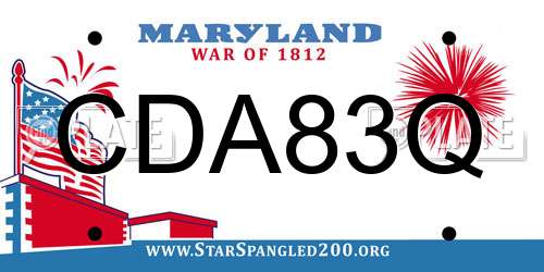 CDA83Q Maryland License Plate