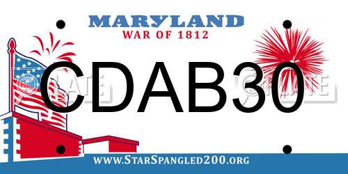 CDAB30 Maryland License Plate