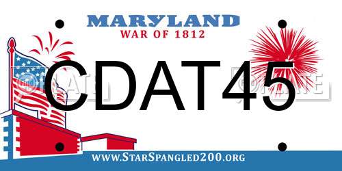 CDAT45 Maryland License Plate