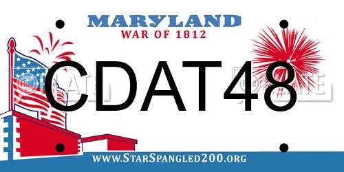CDAT48 Maryland License Plate