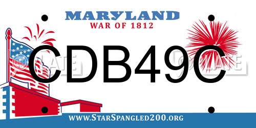 CDB49C Maryland License Plate
