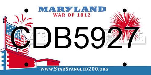 CDB5927 Maryland License Plate