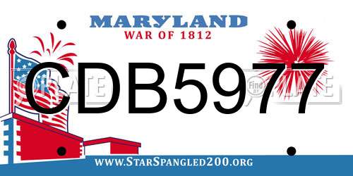 CDB5977 Maryland License Plate