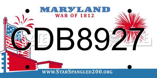 CDB8927 Maryland License Plate