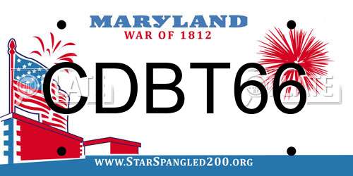 CDBT66 Maryland License Plate
