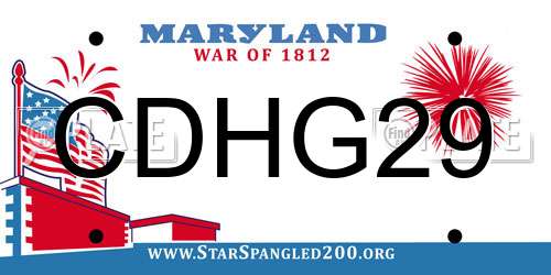 CDHG29 Maryland License Plate